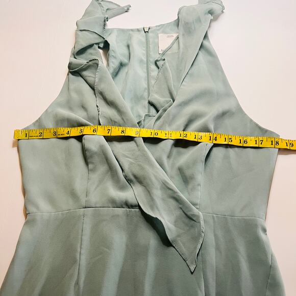 C/Meo Collective Be About You Ruffle Maxi Dress Size Large Sage Green - Picture 7 of 10